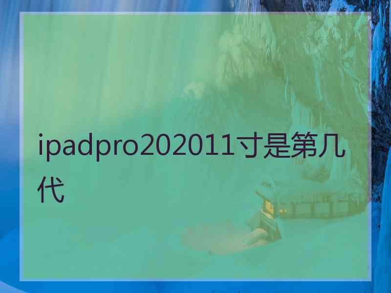 ipadpro202011寸是第几代