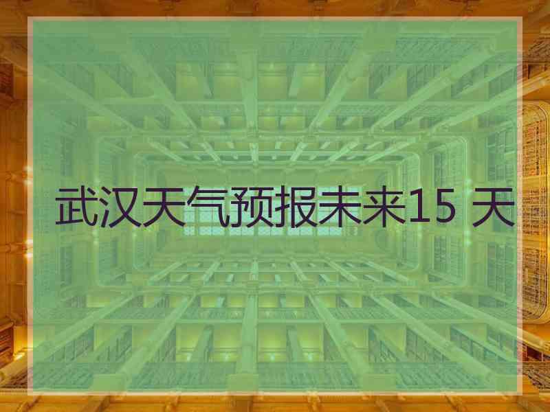 武汉天气预报未来15 天