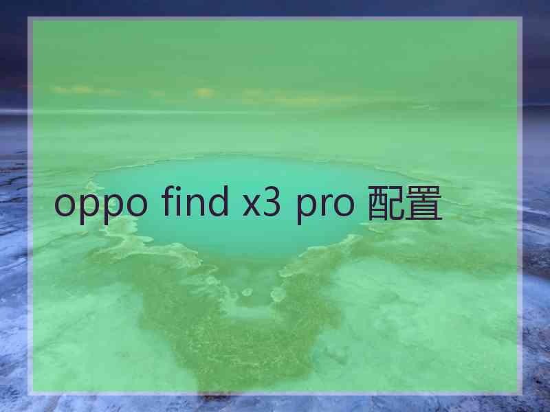 oppo find x3 pro 配置