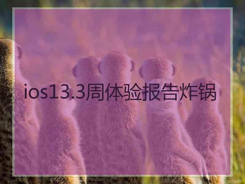 ios13.3周体验报告炸锅