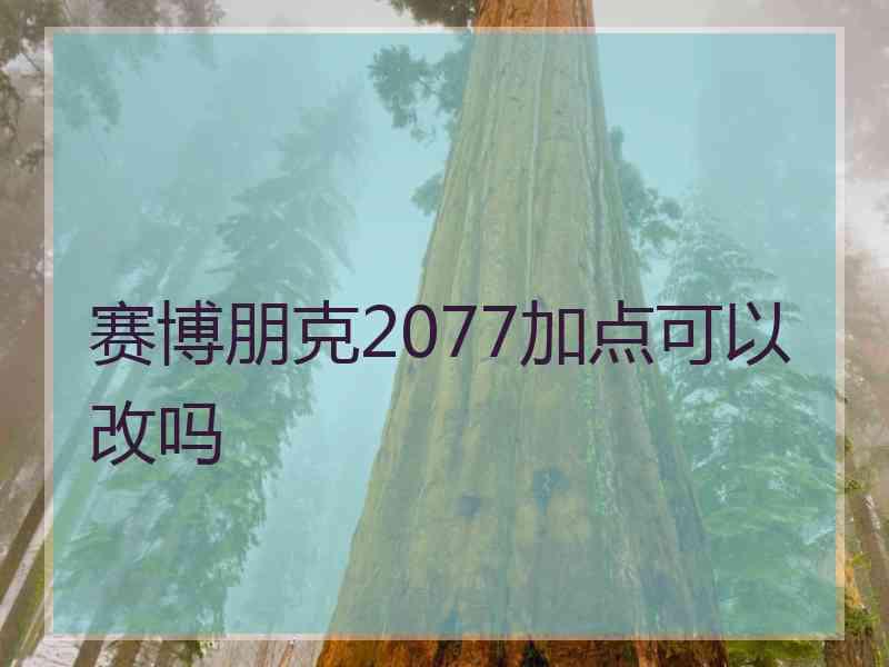 赛博朋克2077加点可以改吗