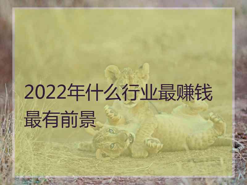 2022年什么行业最赚钱最有前景