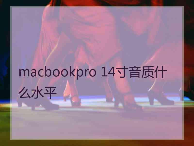 macbookpro 14寸音质什么水平