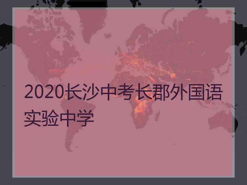 2020长沙中考长郡外国语实验中学