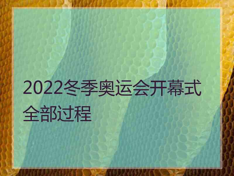 2022冬季奥运会开幕式全部过程