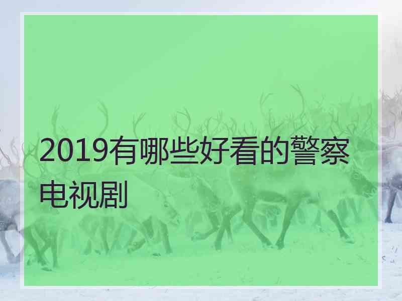 2019有哪些好看的警察电视剧