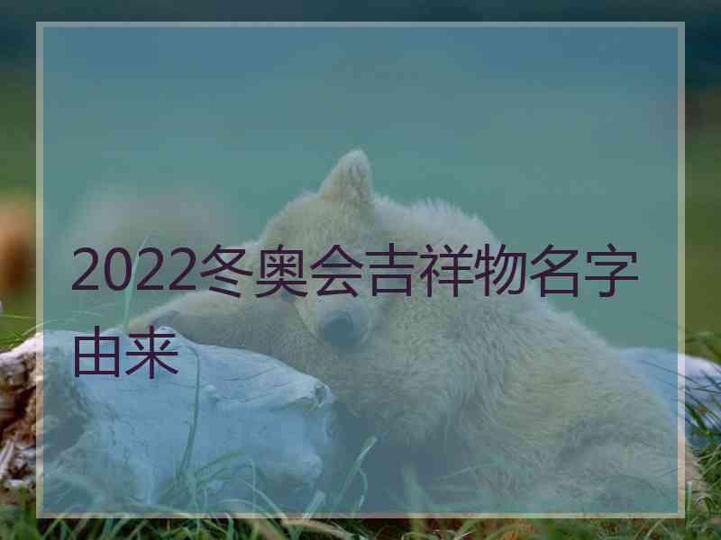 2022冬奥会吉祥物名字由来