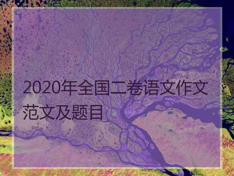 2020年全国二卷语文作文范文及题目