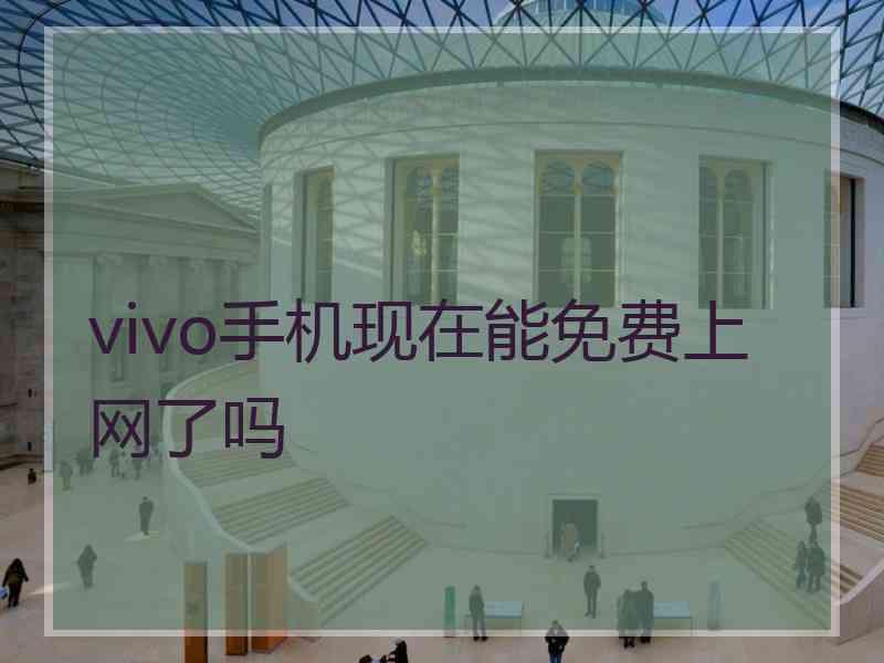 vivo手机现在能免费上网了吗