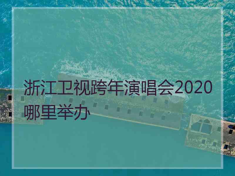 浙江卫视跨年演唱会2020哪里举办