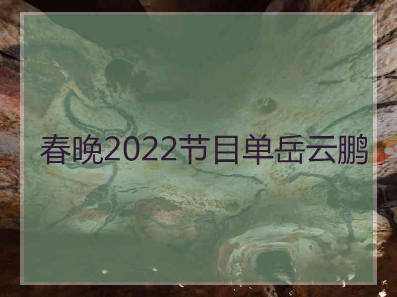 春晚2022节目单岳云鹏