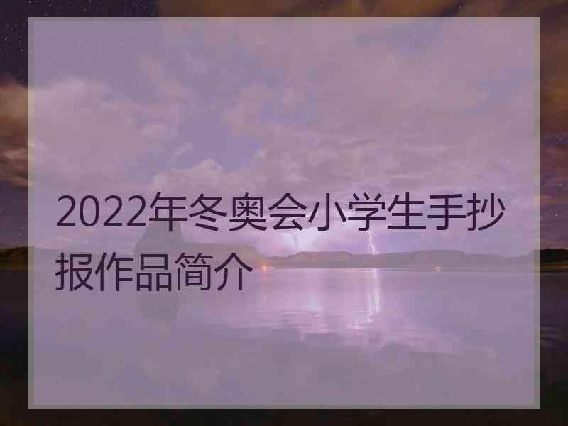 2022年冬奥会小学生手抄报作品简介