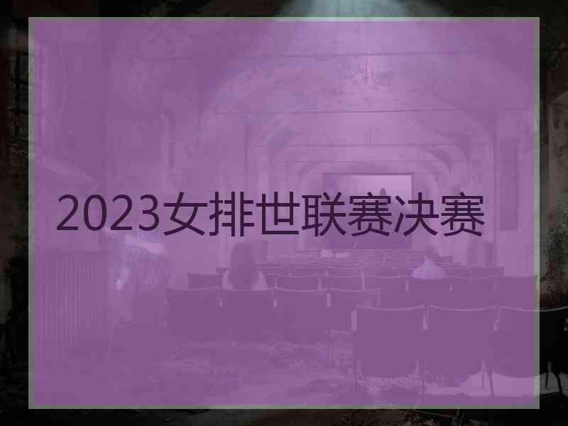 2023女排世联赛决赛