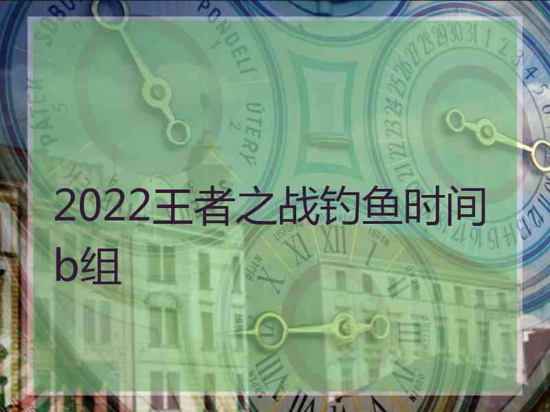 2022王者之战钓鱼时间b组