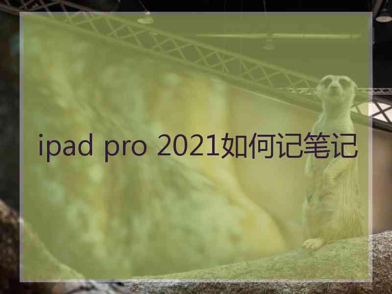 ipad pro 2021如何记笔记