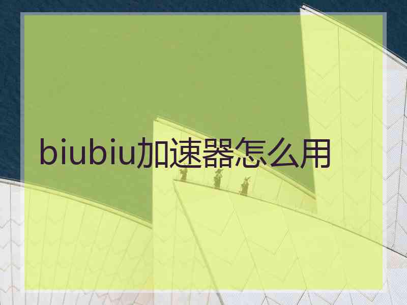 biubiu加速器怎么用