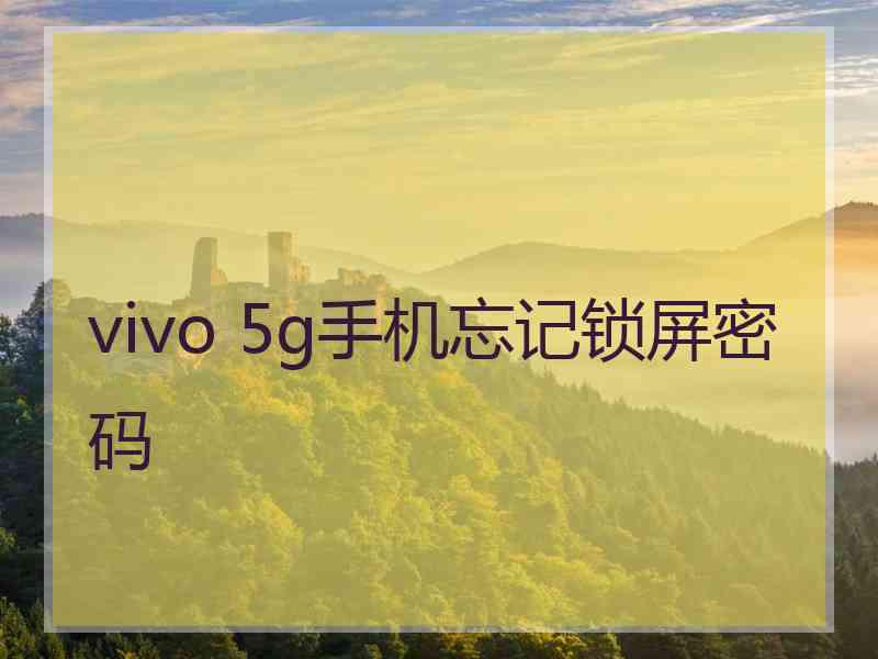 vivo 5g手机忘记锁屏密码