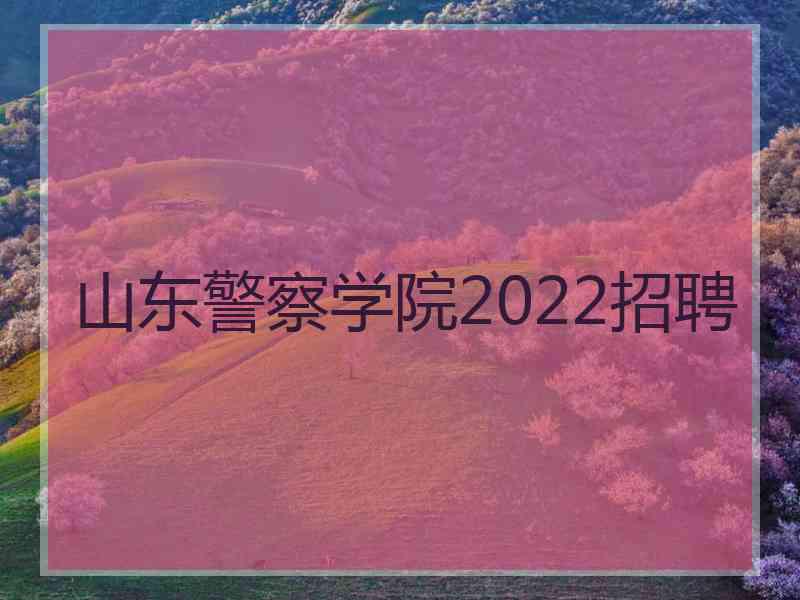 山东警察学院2022招聘