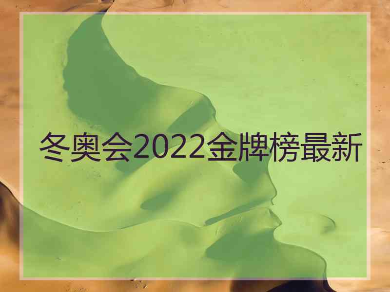 冬奥会2022金牌榜最新