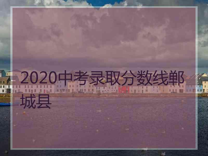 2020中考录取分数线郸城县