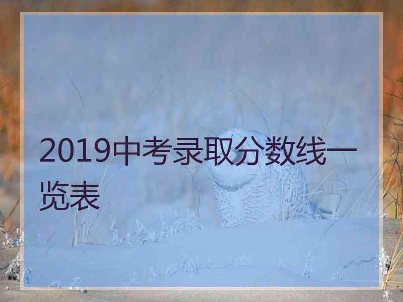 2019中考录取分数线一览表