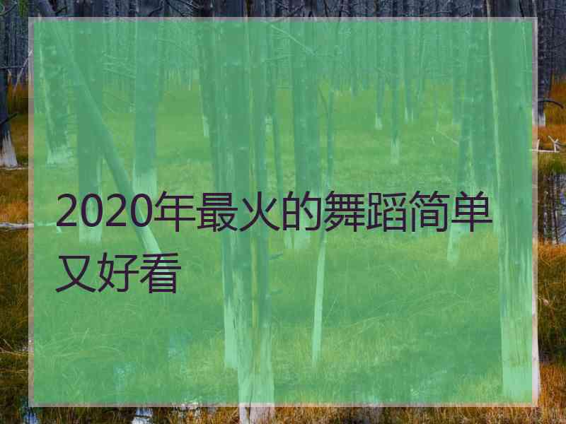 2020年最火的舞蹈简单又好看