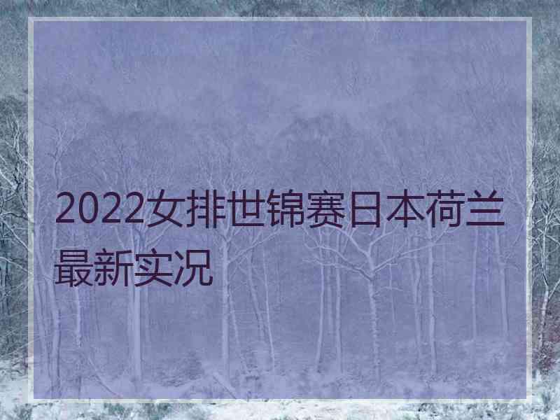 2022女排世锦赛日本荷兰最新实况