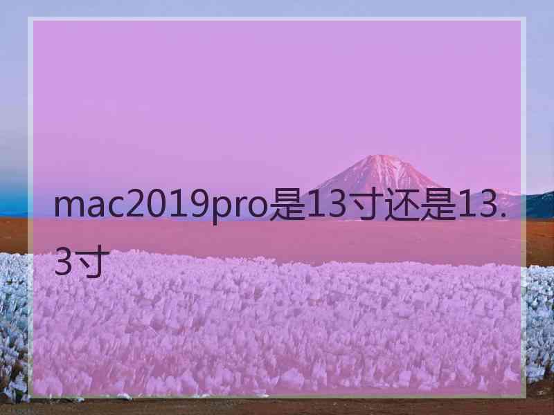 mac2019pro是13寸还是13.3寸