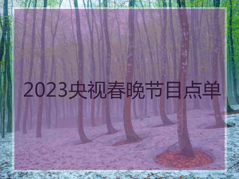 2023央视春晚节目点单