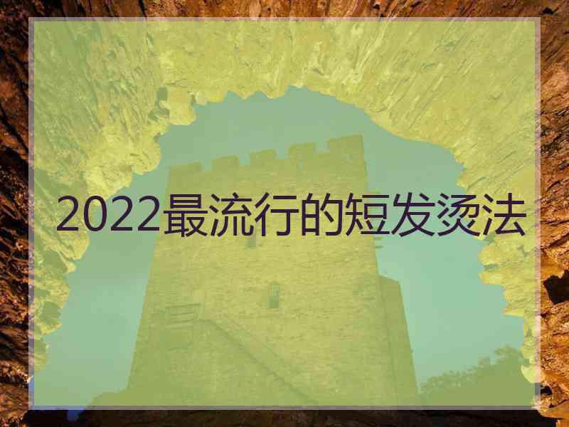 2022最流行的短发烫法