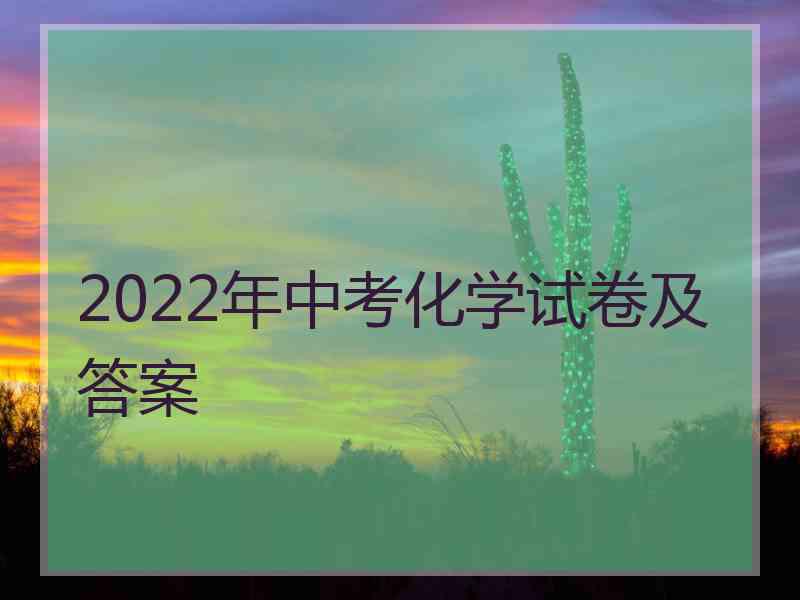 2022年中考化学试卷及答案