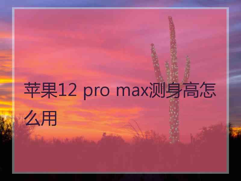 苹果12 pro max测身高怎么用