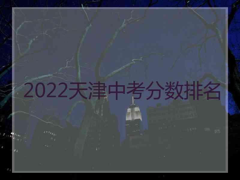 2022天津中考分数排名