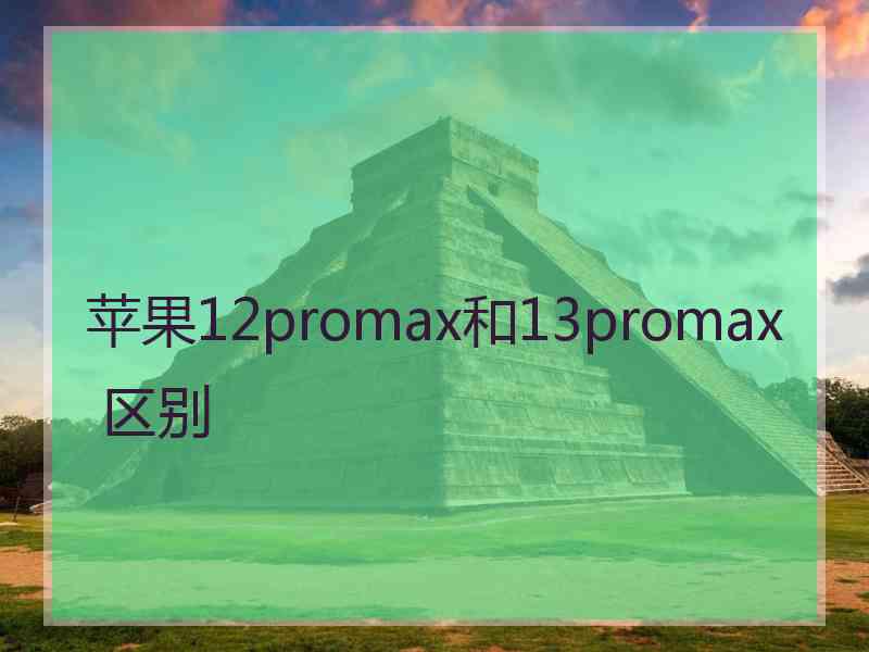 苹果12promax和13promax 区别