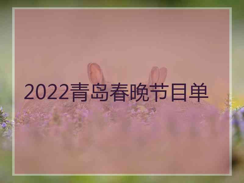 2022青岛春晚节目单