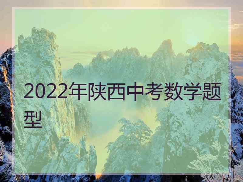 2022年陕西中考数学题型