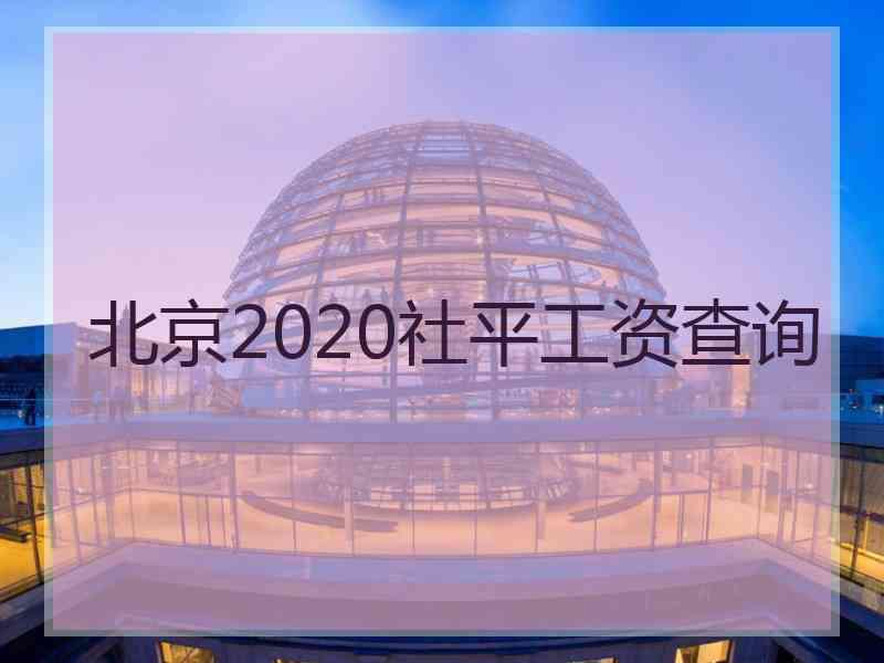 北京2020社平工资查询