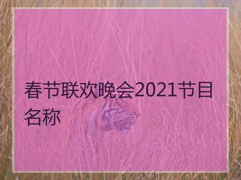 春节联欢晚会2021节目名称