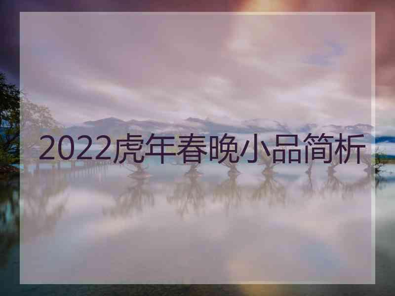 2022虎年春晚小品简析