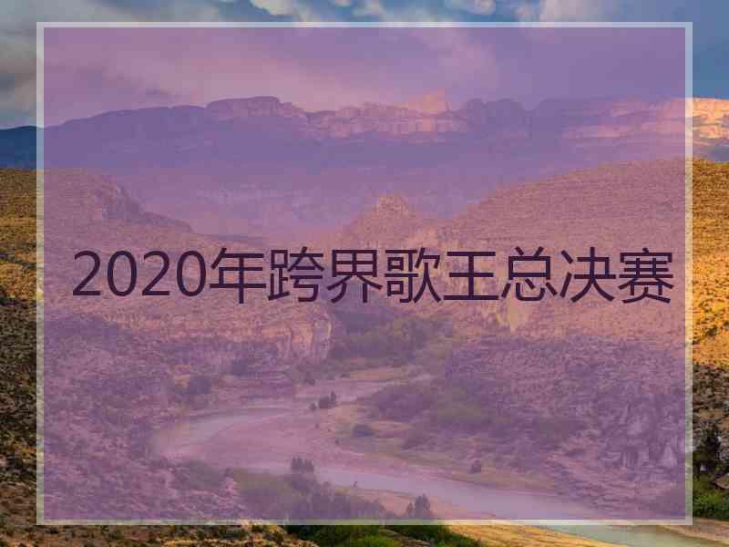 2020年跨界歌王总决赛