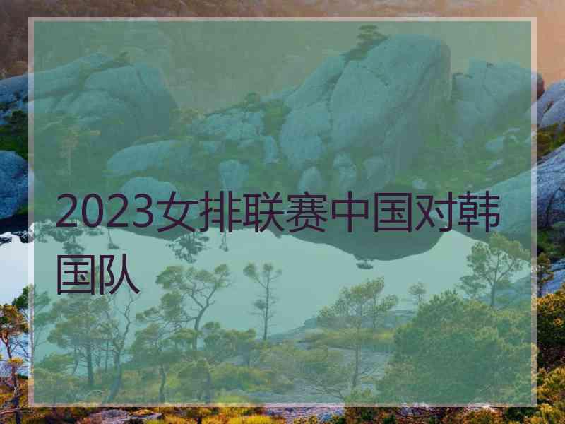 2023女排联赛中国对韩国队