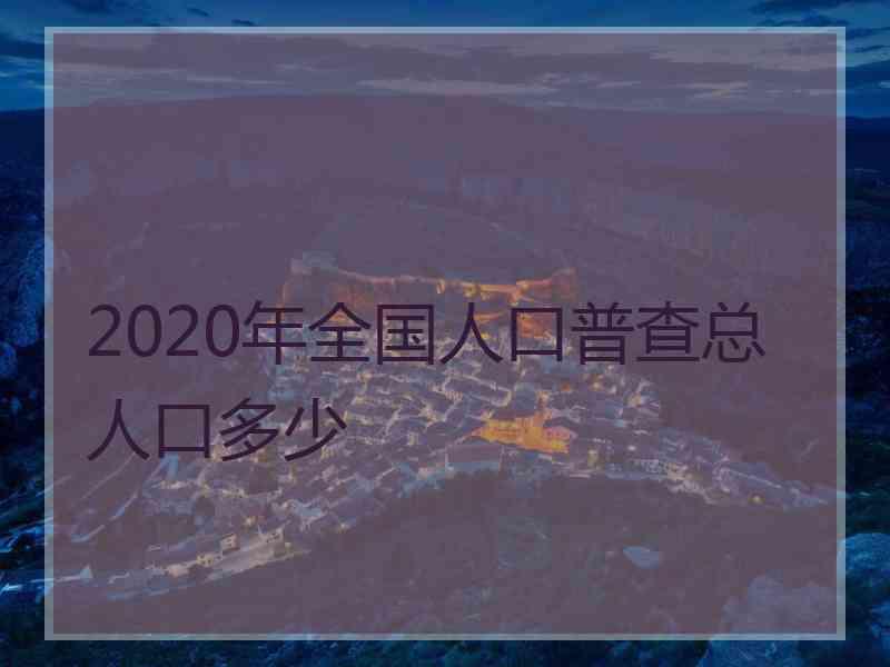 2020年全国人口普查总人口多少