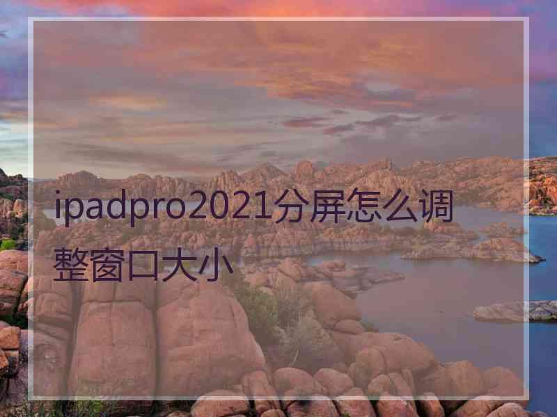 ipadpro2021分屏怎么调整窗口大小