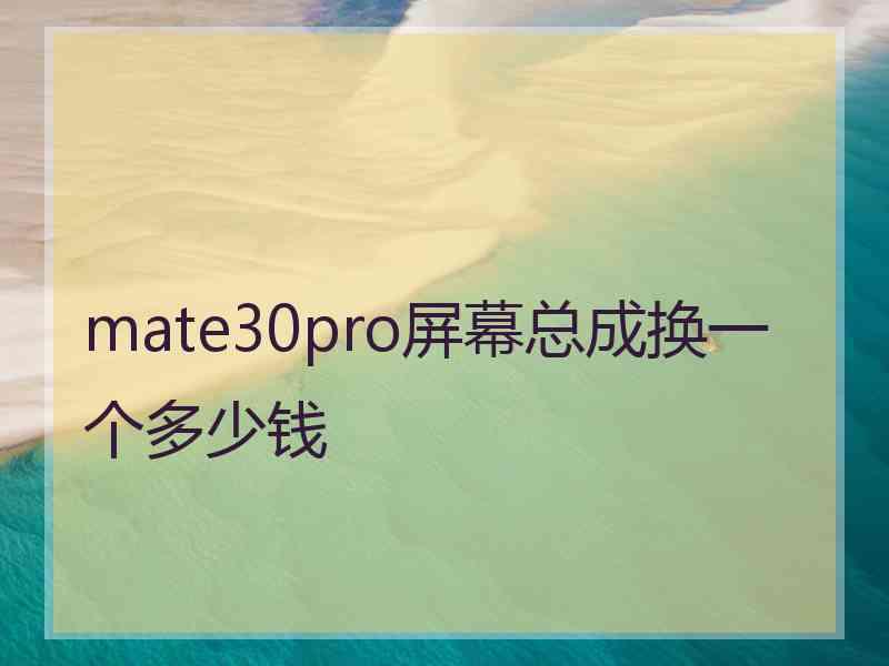 mate30pro屏幕总成换一个多少钱