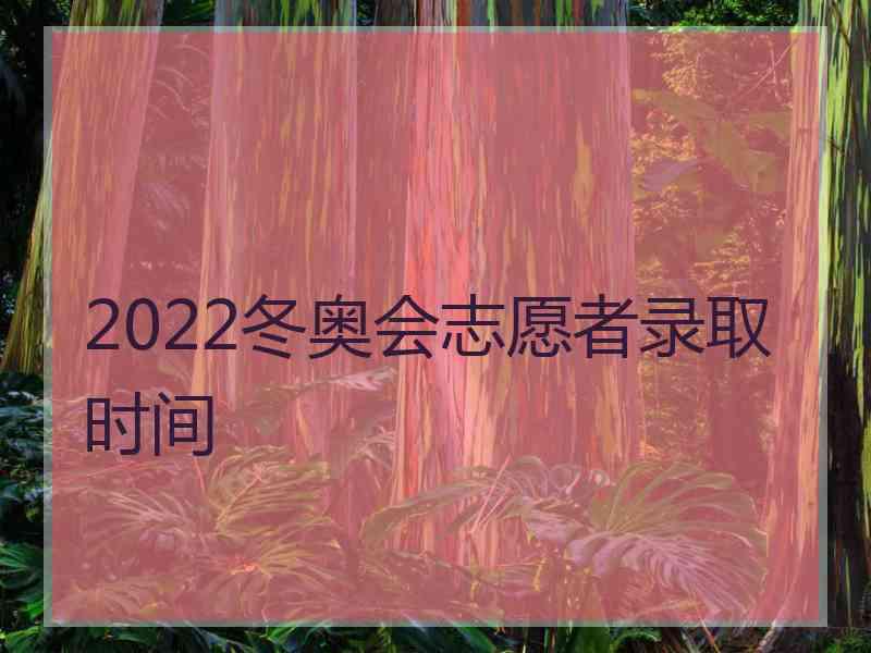 2022冬奥会志愿者录取时间