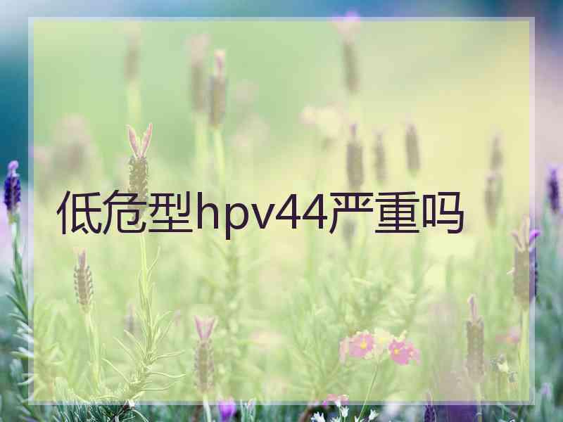 低危型hpv44严重吗