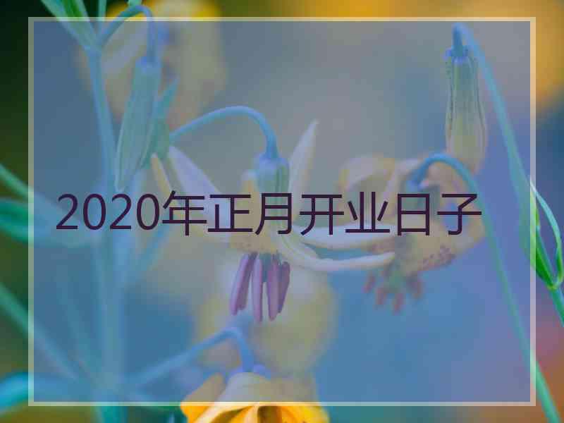 2020年正月开业日子