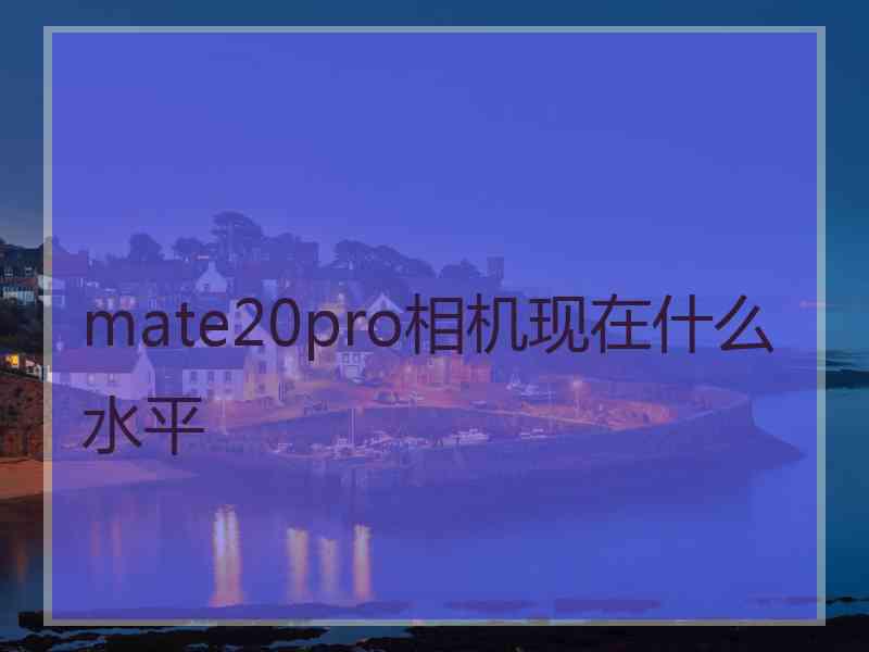 mate20pro相机现在什么水平