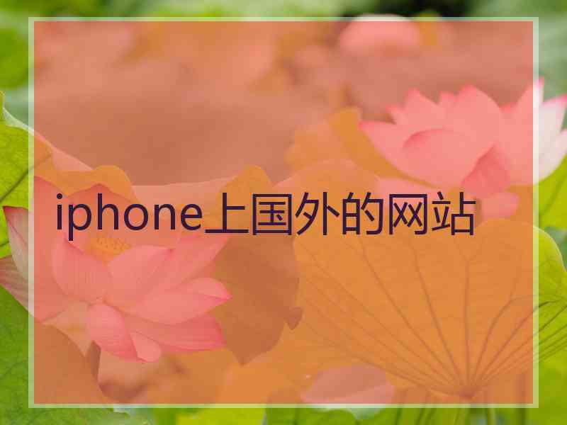 iphone上国外的网站