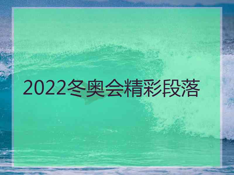 2022冬奥会精彩段落